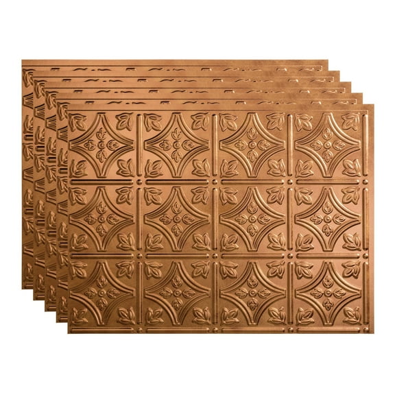 FASÄDE Traditional Style 1 Decorative Vinyl 18in x 24in Backsplash Panel in Antique Bronze (5 Pack)