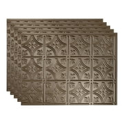 FASÄDE Traditional Style 1 Decorative Vinyl 18in x 24in Backsplash Panel in Argent Bronze (5 Pack)