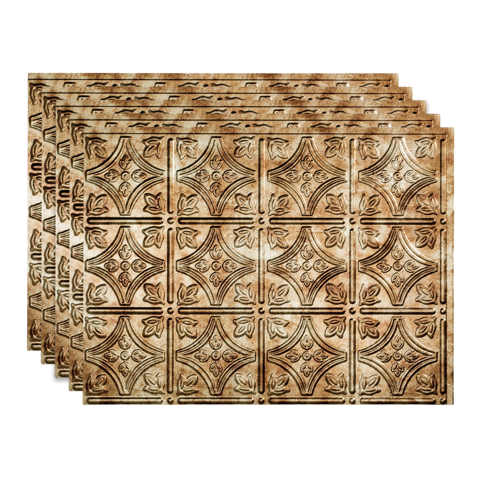Bermuda Bronze Traditional Decorative Vinyl Backsplash Panel 18in x 24in