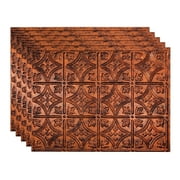 FAS DE Traditional Style 1 Decorative Vinyl 18in x 24in Backsplash Panel in Moonstone Copper 5 Pack