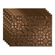 FASÄDE Traditional Style 1 Decorative Vinyl 18in x 24in Backsplash Panel in Oil Rubbed Bronze (5 Pack)
