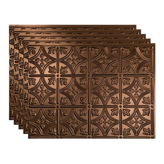 FASÄDE Traditional Style 1 Decorative Vinyl 18in x 24in Backsplash Panel in Oil Rubbed Bronze (5 Pack)