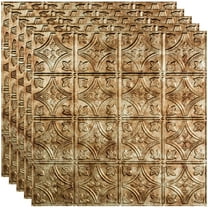 FASÄDE Traditional Style/Pattern 1 Decorative Vinyl 2ft x 2ft Lay in Ceiling Panel in Bermuda Bronze (5 Pack)