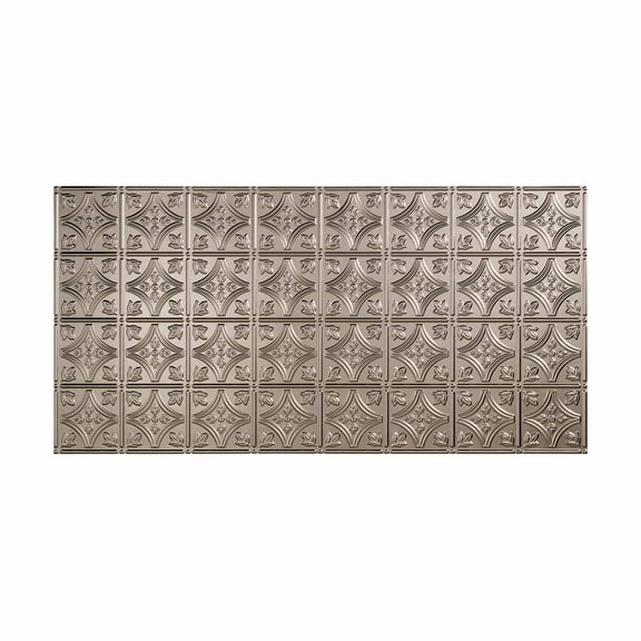 FASÄDE Traditional Style/Pattern 1 Decorative Vinyl 2ft x 4ft Glue Up Ceiling Panel in Brushed Nickel (5 Pack)
