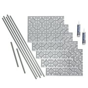FASÄDE Traditional Style 1 Decorative Vinyl Backsplash 15 sq ft Kit in Argent Silver