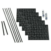 FAS DE Traditional Style 1 Decorative Vinyl Backsplash 15 sq ft Kit in Brushed Onyx
