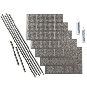 FAS DE Traditional Style 1 Decorative Vinyl Backsplash 15 sq ft Kit in Galvanized Steel