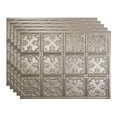 thumbnail image 1 of FASÄDE Traditional Style/Pattern 10 Decorative Vinyl 18in x 24in Backsplash Panel in Brushed Nickel (5 Pack), 1 of 5