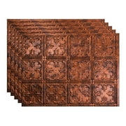 FASÄDE Traditional Style/Pattern 10 Decorative Vinyl 18in x 24in Backsplash Panel in Moonstone Copper (5 Pack)