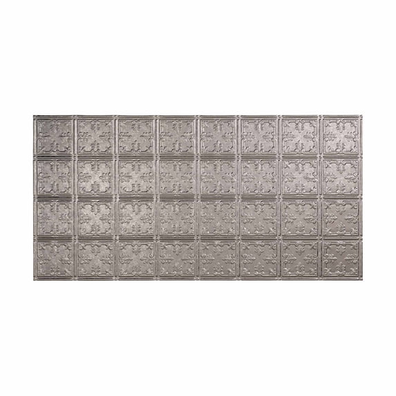 FASÄDE Traditional Style/Pattern 10 Decorative Vinyl 2ft x 4ft Glue Up Ceiling Panel in Galvanized Steel (5 Pack)