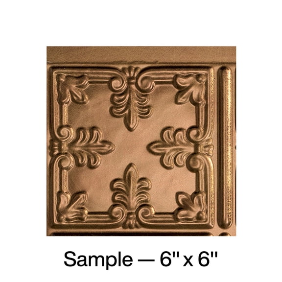 FASÄDE Traditional Style/Pattern 10 Decorative Vinyl Backsplash Panel in Antique Bronze (6X6 Inch Sample)