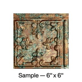 FASÄDE Traditional Style/Pattern 10 Decorative Vinyl Backsplash Panel in Copper Fantasy (6X6 Inch Sample)