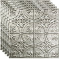 thumbnail image 1 of FASÄDE Traditional Style/Pattern 2 Decorative Vinyl 2ft x 2ft Lay in Ceiling Panel in Crosshatch Silver (5 Pack), 1 of 5