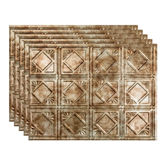 FASÄDE Traditional Style 4 Decorative Vinyl 18in x 24in Backsplash Panel in Bermuda Bronze (5 Pack)