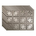 thumbnail image 1 of FASÄDE Traditional Style 4 Decorative Vinyl 18in x 24in Backsplash Panel in Brushed Nickel (5 Pack), 1 of 5