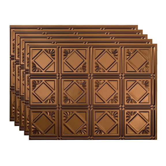 FASÄDE Traditional Style 4 Decorative Vinyl 18in x 24in Backsplash Panel in Oil Rubbed Bronze (5 Pack)