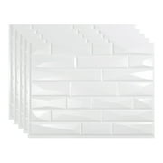 FASÄDE Vista Decorative Vinyl 18in x 24in Backsplash Panel in Gloss White (5 Pack)