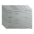 thumbnail image 1 of FASÄDE Waves Decorative Vinyl 18in x 24in Backsplash Panel in Argent Silver (5 Pack), 1 of 5
