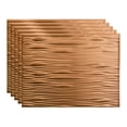 thumbnail image 1 of FASÄDE Waves Decorative Vinyl 18in x 24in Backsplash Panel in Polished Copper (5 Pack), 1 of 7