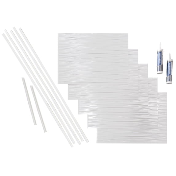 FASÄDE Waves Decorative Vinyl Backsplash 15 sq ft Kit in Gloss White