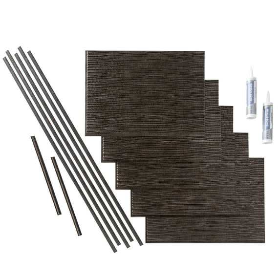 FASÄDE Waves Decorative Vinyl Backsplash 15 sq ft Kit in Smoked Pewter