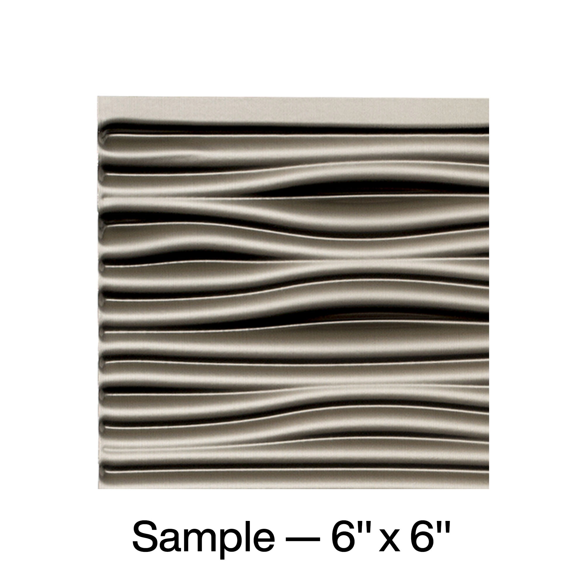 FASÄDE Waves Decorative Vinyl Backsplash Panel in Brushed Nickel (6X6