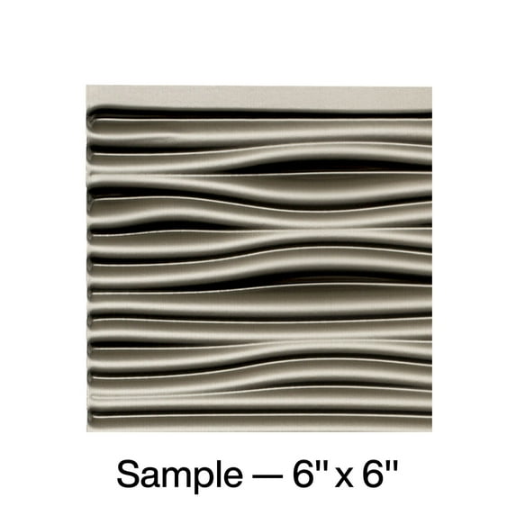 FASÄDE Waves Decorative Vinyl Backsplash Panel in Brushed Nickel (6X6 Inch Sample)