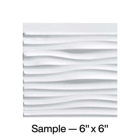 FASÄDE Waves Decorative Vinyl Backsplash Panel in Gloss White (6X6 Inch Sample)