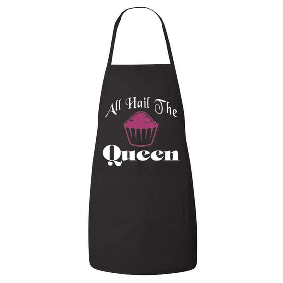 FASCIINO - Cute All Hail the Queen Chef Apron with Two Front Pockets