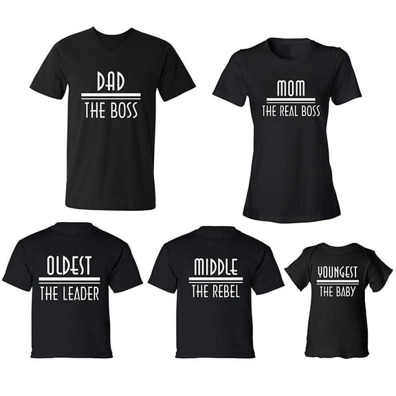 FASCIINO Family Tree Matching T-shirts (Dad, Mom, Oldest, Middle, Youngest)