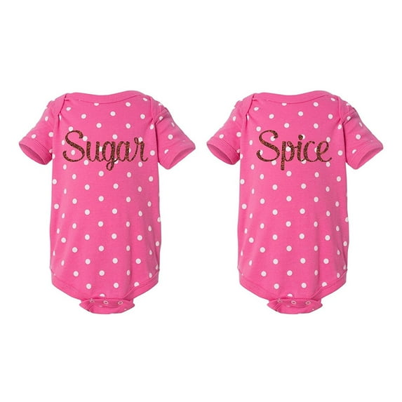 FASCIINO Infant Twins Baby Matching Bodysuit Onesie Set