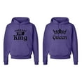 thumbnail image 1 of FASCIINO Matching Couple Hooded His & Hers Sweatshirts Set - King and Queen Crowns, 1 of 2
