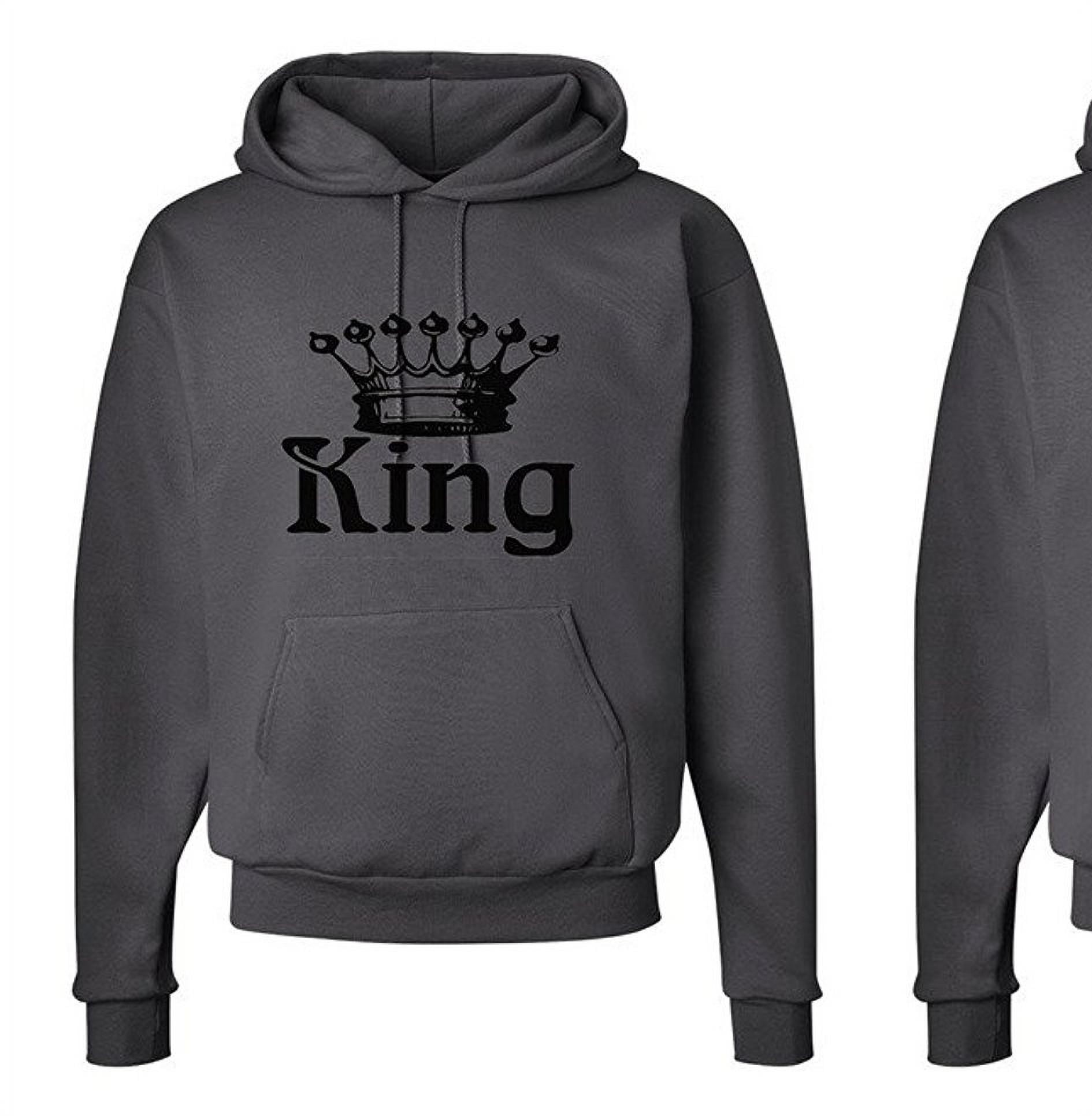 FASCIINO Matching Couple Hooded His & Hers Sweatshirts Set - King and Queen Crowns