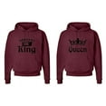 thumbnail image 1 of FASCIINO Matching Couple Hooded His & Hers Sweatshirts Set - King and Queen Crowns, 1 of 2