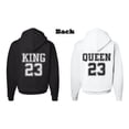 thumbnail image 1 of FASCIINO Matching His & Hers Couple Hooded Sweatshirt Set - King White 23 and Queen Black 23 Crowns, 1 of 3