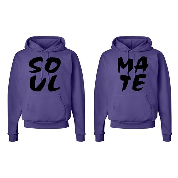 FASCIINO Matching His & Hers Couple Hooded Sweatshirt Set - SOUL MATE