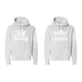 thumbnail image 1 of FASCIINO Matching His & Hers Couple Hooded Sweatshirt Set - White King and Queen Crowns, 1 of 2