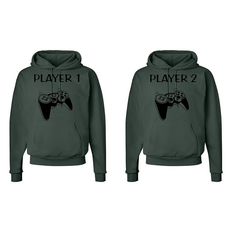 FASCIINO Matching His Hers Couple Hoodie Sweatshirt Set Player