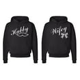 thumbnail image 1 of FASCIINO Matching His & Hers Couple Sweatshirt Hoodie Set - Hubby Mustache and Wifey Bow, 1 of 1