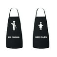 thumbnail image 1 of FASCIINO -Set of He Cooks She Eats His and Hers Chef Couples Apron  Set, 1 of 1