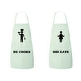 thumbnail image 1 of FASCIINO -Set of He Cooks She Eats His and Hers Chef Couples Apron  Set, 1 of 1
