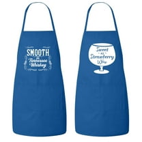 FASCIINO Set of Matching Sweet As Strawberry Wine & Smooth As Tennessee Whiskey His and Hers Couples Apron Cooking BBQ 2pcs