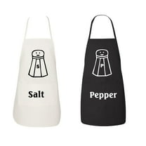 FASCIINO - Set of Salt and Pepper Shaker His and Hers Chef Couples Apron  Set