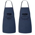 thumbnail image 1 of FASCIINO Set of Stud Muffin and Cutie Pie His and Hers Chef Couples Aprons Set (2pcs), 1 of 1