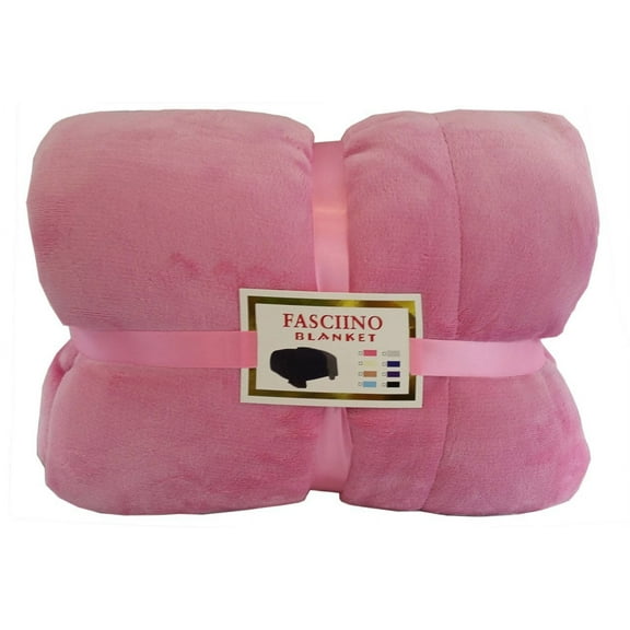 FASCIINO Super Soft Plush Reversible Velour Mink Borrego Blanket Throw Queen or Full Size Bed