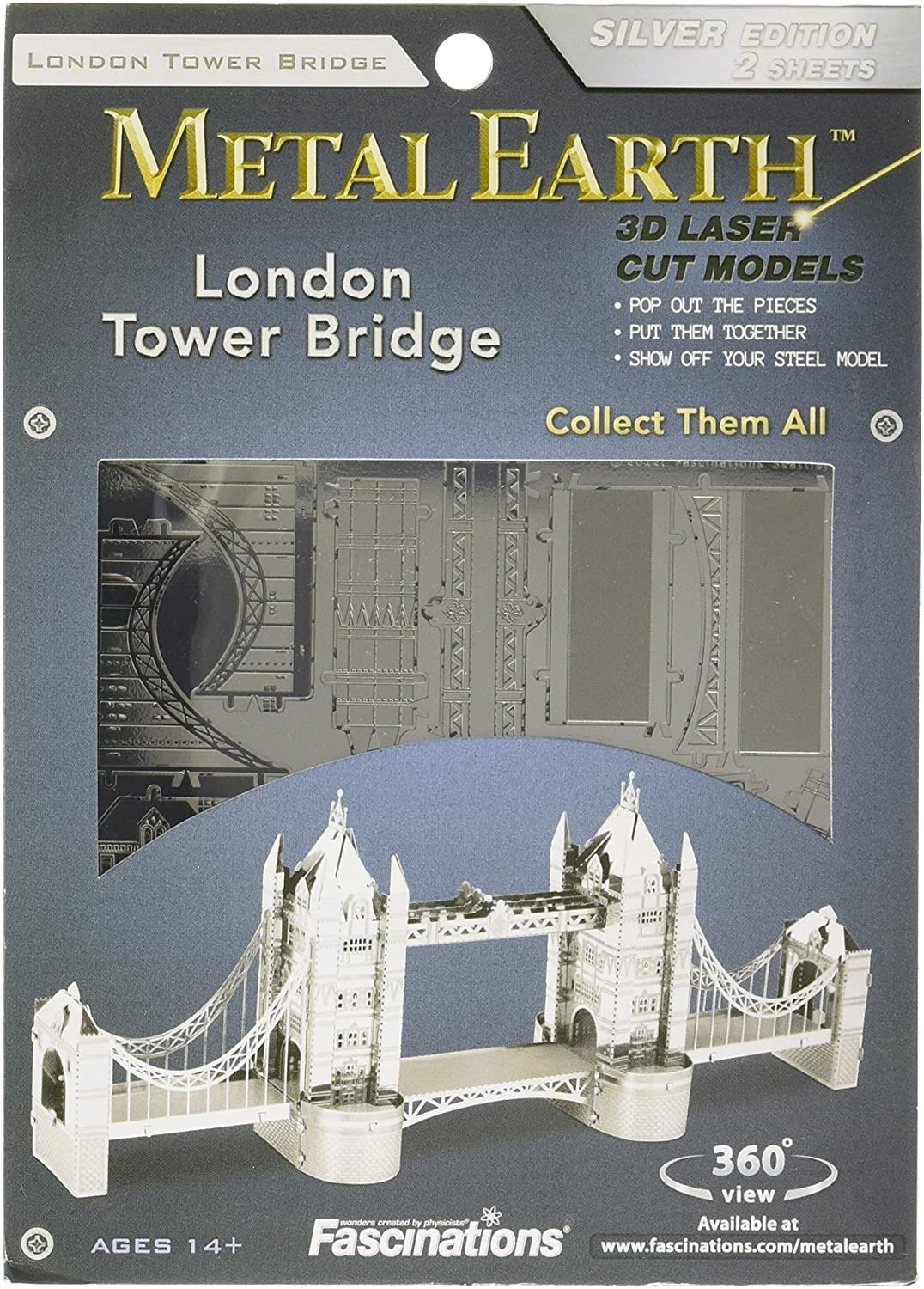 Fascinations Metal Earth London Tower Bridge Laser Cut 3D Metal Model Kit #MMS022