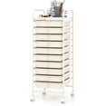 thumbnail image 1 of FASCK 10-Drawer Rolling Storage Cart, Utility Mobile Trolley with Removable Drawers & Universal Casters & 2 Brakes, Versatile Flexible Drawer Organizer Cart for Home, Office, White, 1 of 9
