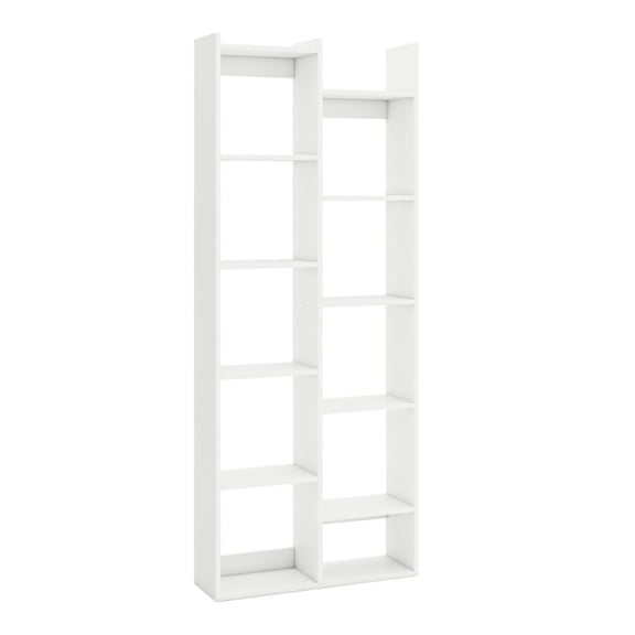 FASCK 11-Tier Bookcase, Modern Book Organizer with Anti-Tipping Kits, Tall Storage Shelf for Home Office, Living Room