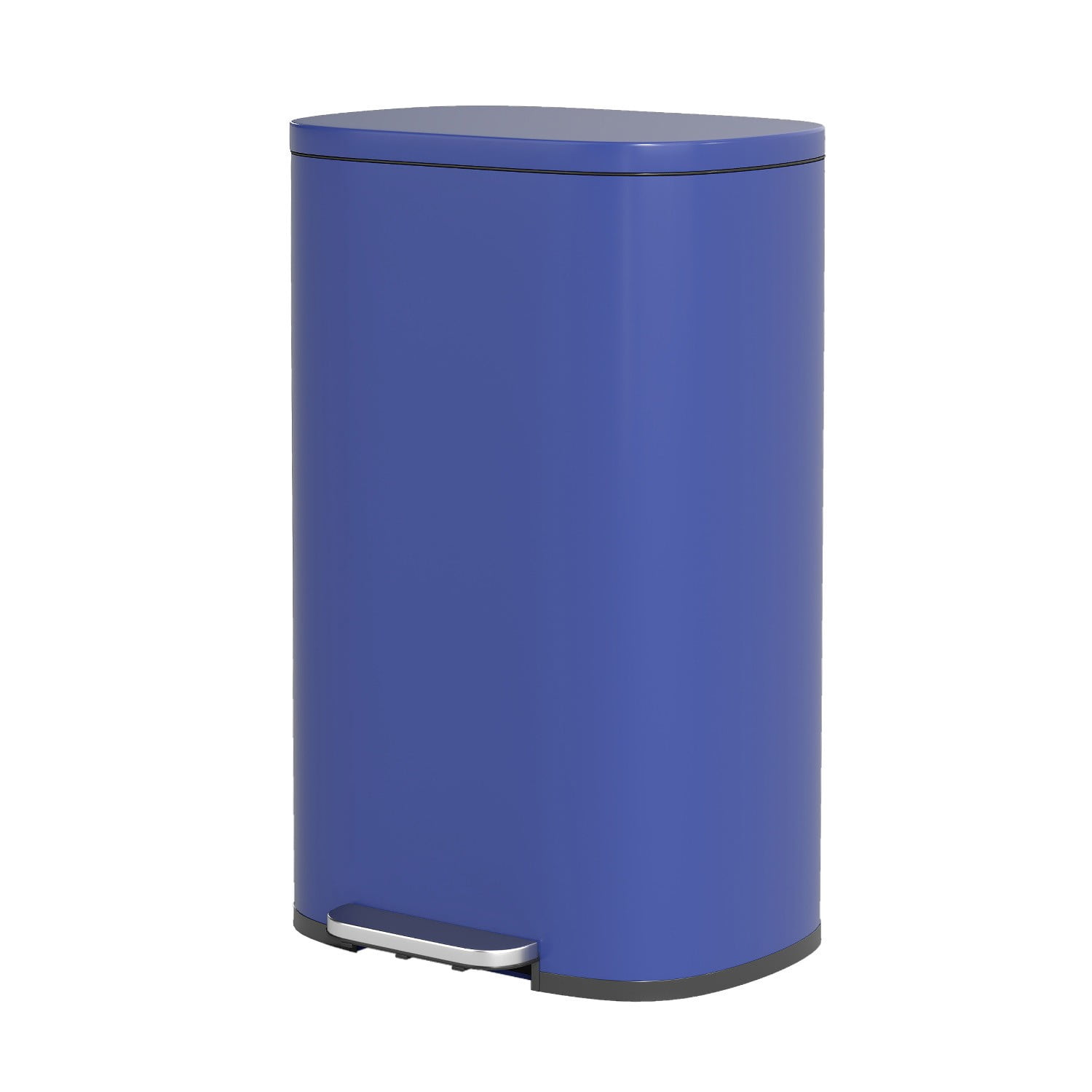FASCK 13 Gallon/50 L Garbage Can Kitchen Trash Can with Lid for Office Bedroom Bathroom Step Trash Bin Fingerprint-Proof Brushed Stainless Steel 13 Gallon / 50 Liter,Deep Blue