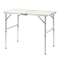 FASCK 3FT Small Camping Table Adjustable Height Aluminum Folding Table for Picnic Party BBQ, Plastic RV Suitcase Table Portable Lightweight Fold Up Utility Outdoor Tables with Carrying Handle
